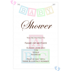 Personalised  Baby Shower Invites 20pk